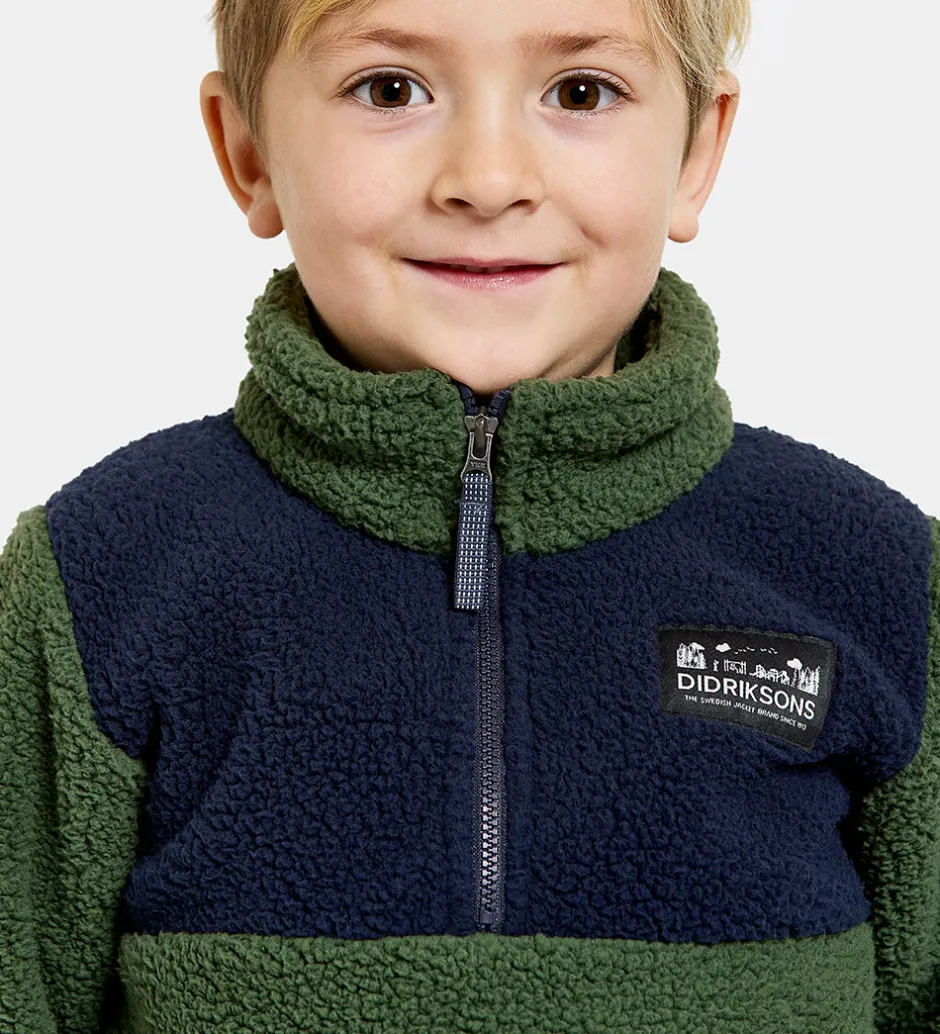 Fleece*Didriksons Fleecetrøje - Gosig - Light Moss