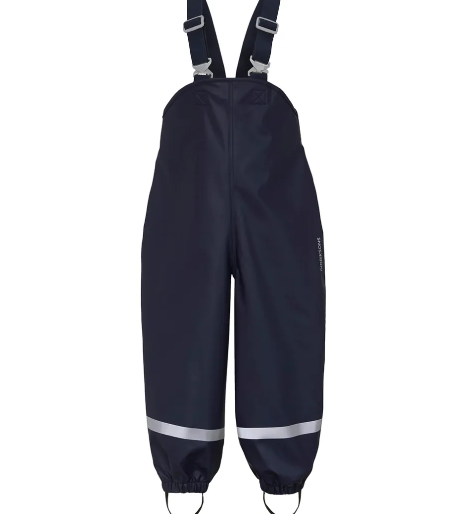 Børn Didriksons Regnbukser m. Seler - PU - Plaskeman - Navy