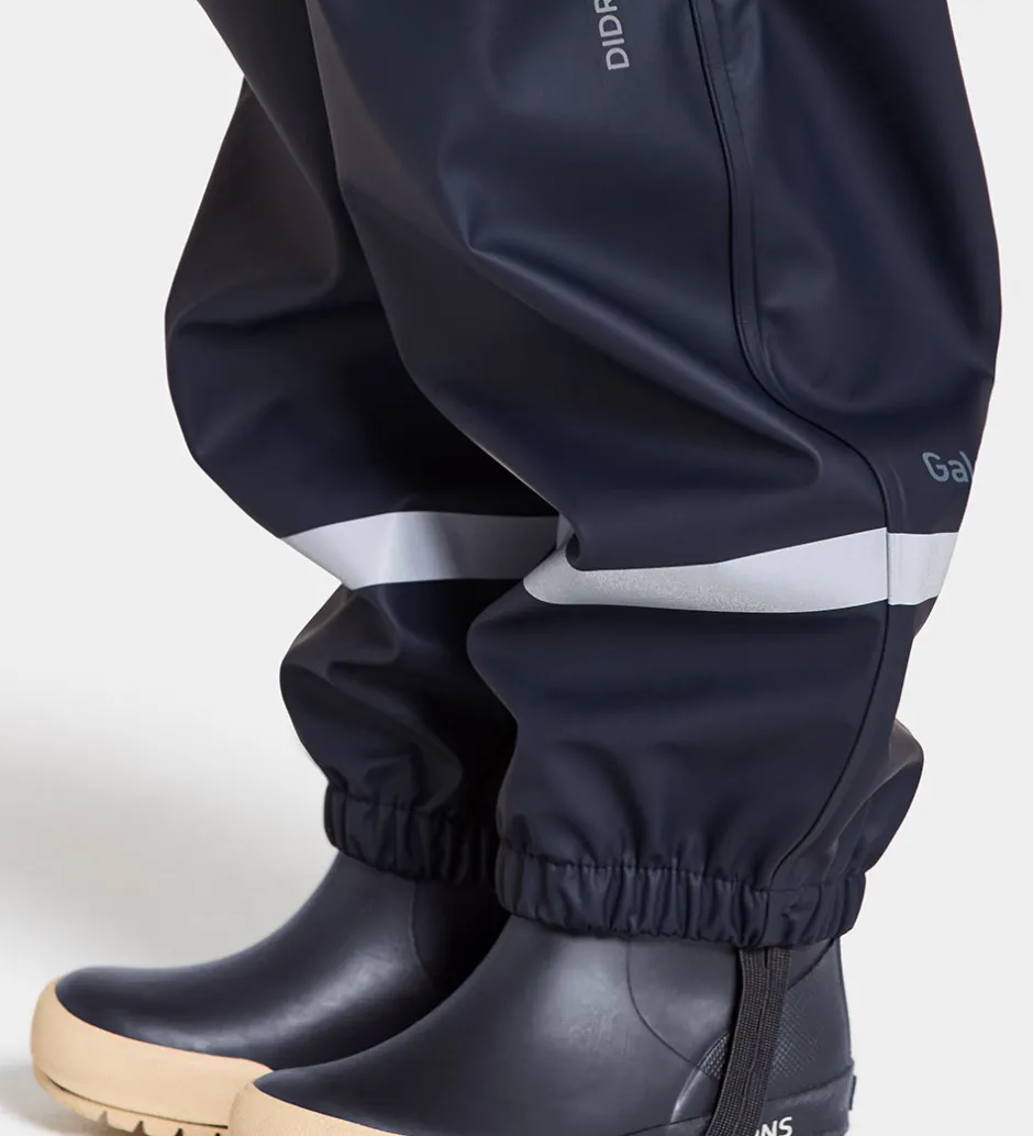 Børn Didriksons Regnbukser m. Seler - PU - Plaskeman - Navy
