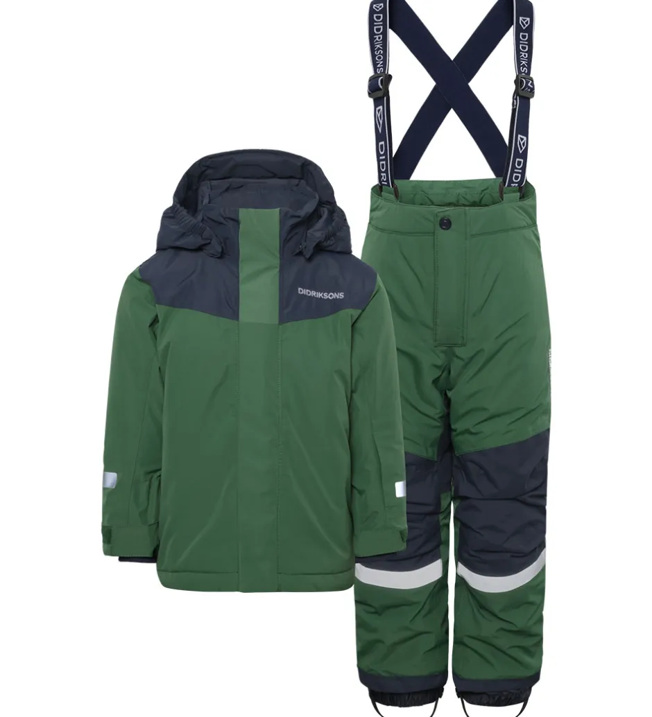 Børn Didriksons Skisæt - Skare - Pine Green