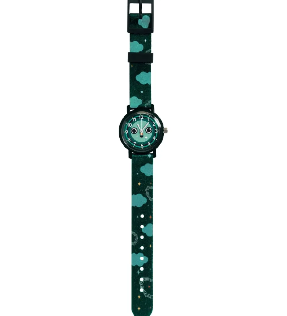 Ure*Djeco Armbåndsur - Montre Night - Sort/grøn