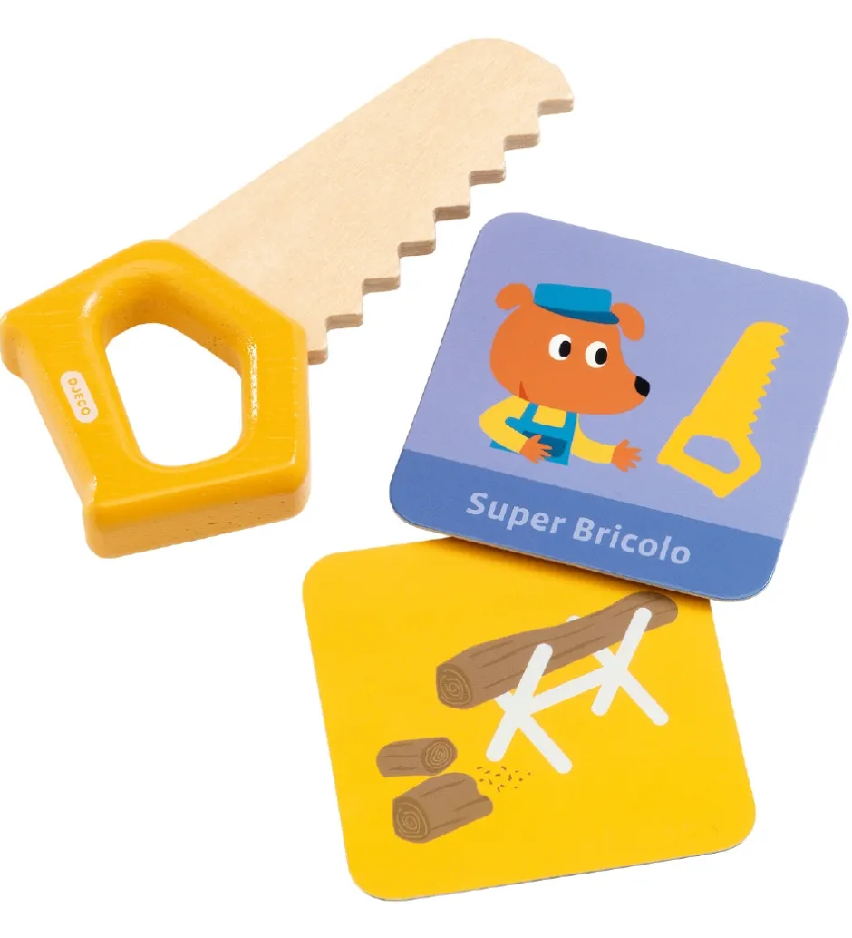 Legeværktøj*Djeco Værktøjskasse - Træ - Super Bricolo - Handyman