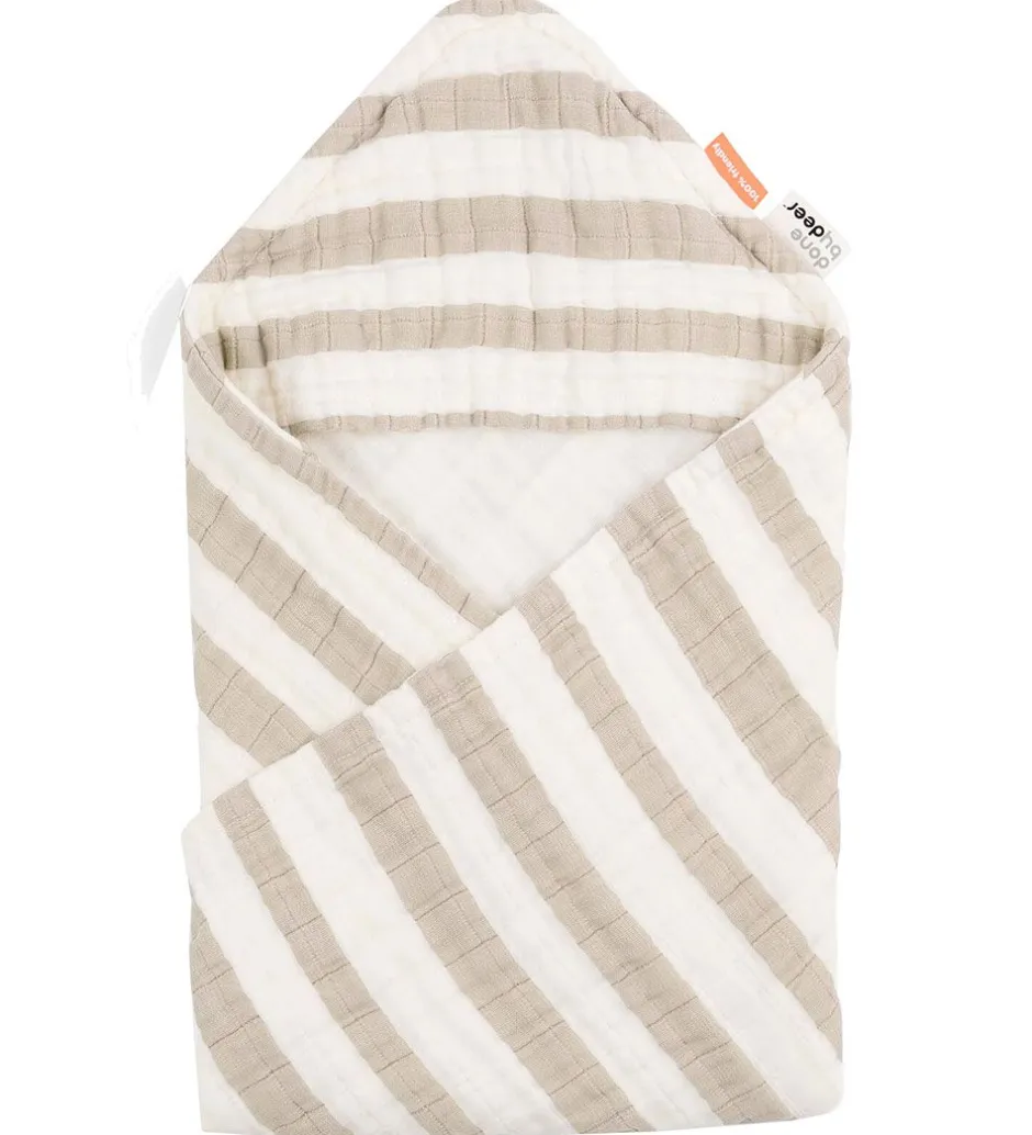 Babyhåndklæde- Og Poncho|Håndklæder*Done by Deer Babyhåndklæde - 70x70 cm - Stripes Sand