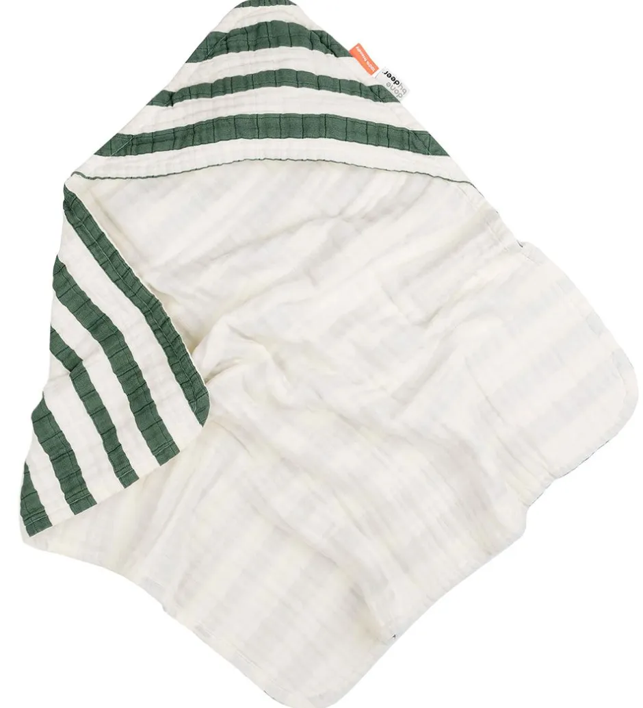 Done by Deer Babyhåndklæde - 70x70 cm - Stripes Green