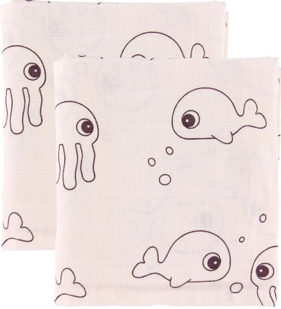Babysvøb*Done by Deer Babysvøb - 120x120 - 2 stk - Sea Friends - Pudder