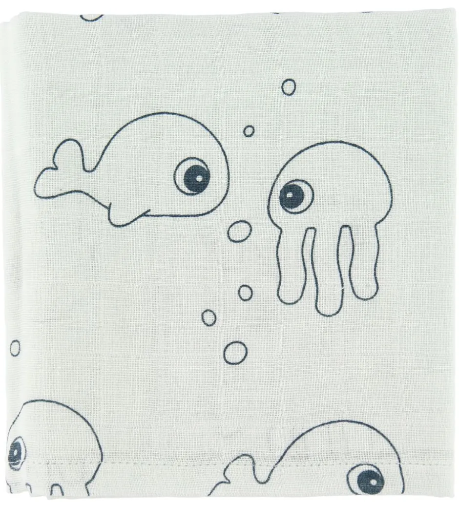 Done by Deer Babysvøb - 120x120 - 2 stk - Sea Friends - Blå