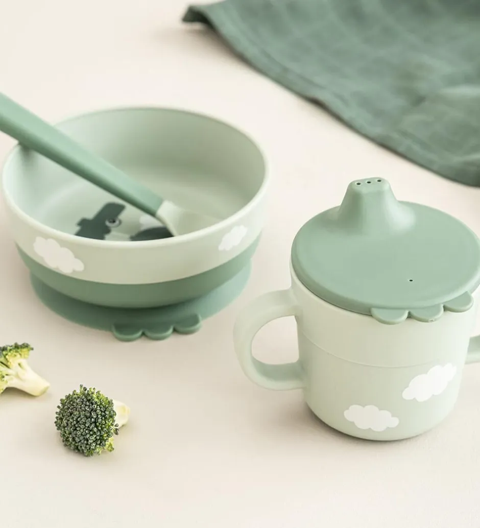 Done by Deer Spisesæt - Foodie - 3 Dele - Happy Clouds Green