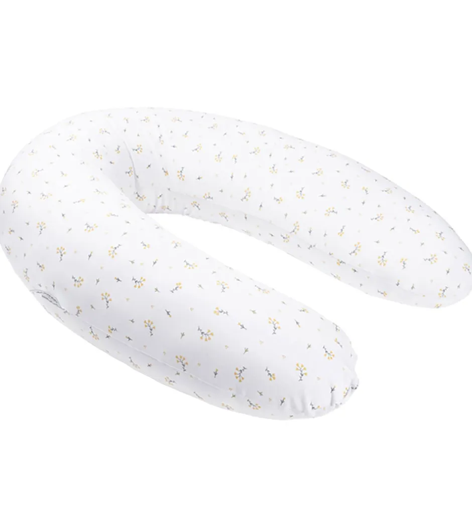 Amning|Ammepuder*Doomoo Graviditets-/Ammepude - 180 cm - Hvid/Blomster Gul