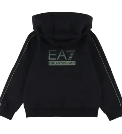 Hættetrøjer*EA7 Cardigan - Sort m. Grøn