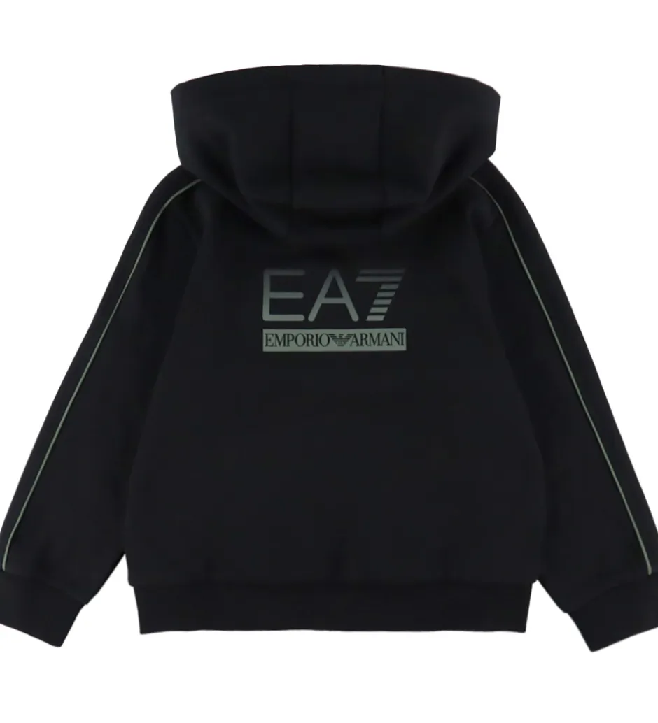 Hættetrøjer*EA7 Cardigan - Sort m. Grøn