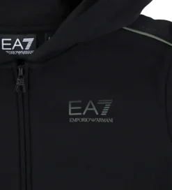 Hættetrøjer*EA7 Cardigan - Sort m. Grøn