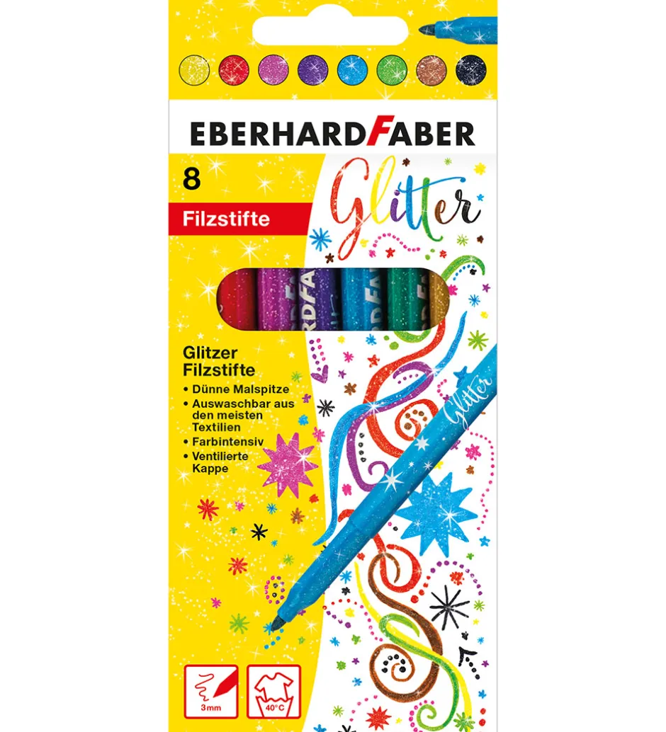 Tuscher Og Farver*Eberhard Faber Tuscher - 8 stk - Glitter