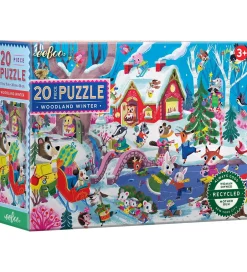 Puslespil*Eeboo Puslespil - 20 Brikker - 28x38 cm - Woodland Winter