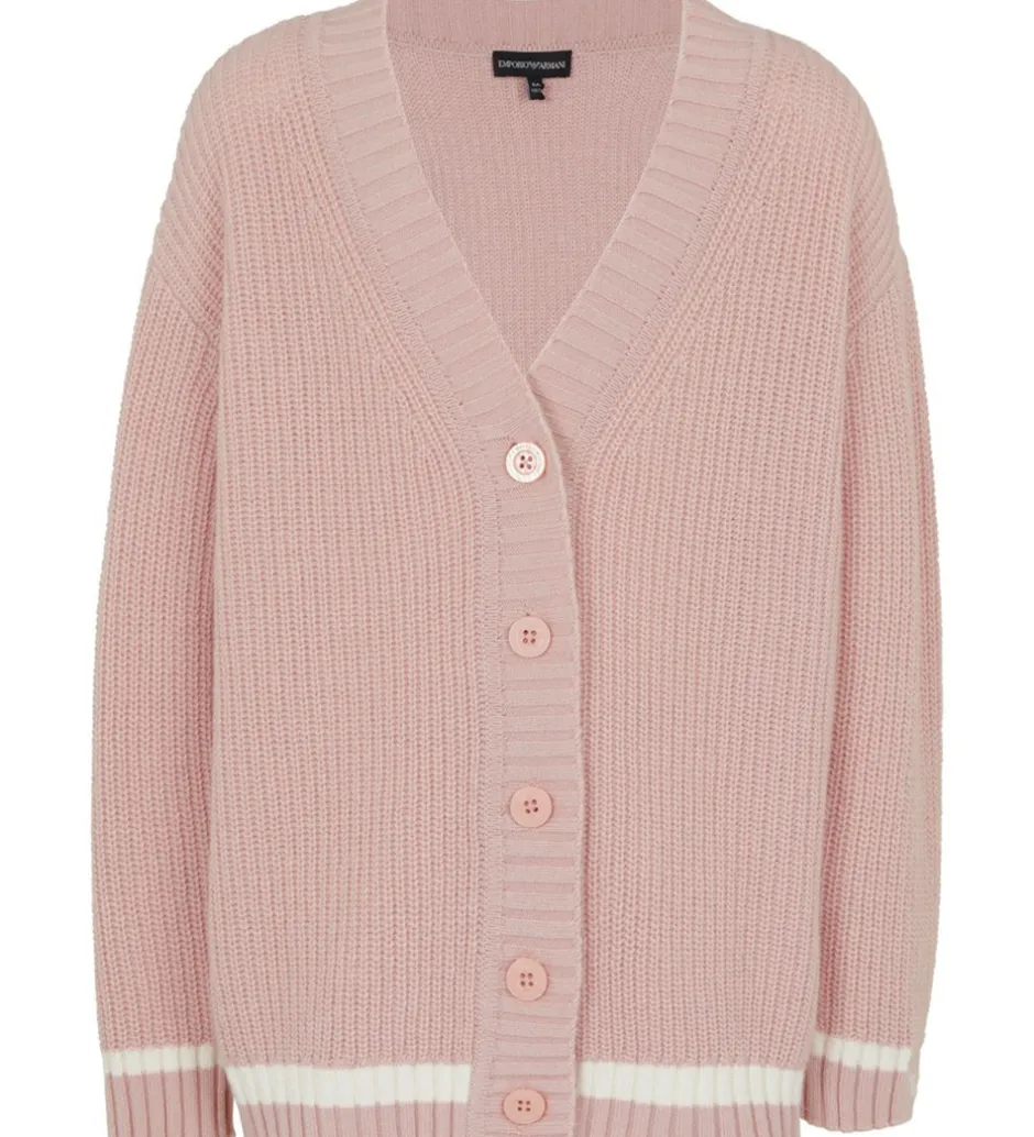 Børn Emporio Armani Cardigan - Strik - Burnished Lilac m. Hvid