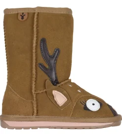 Bamsestøvler*EMU Australia Bamsestøvler - Chestnut m. Hjort