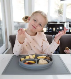 Dækkeservietter*EzPz Happy Mat - Silikone - Mørkegrå