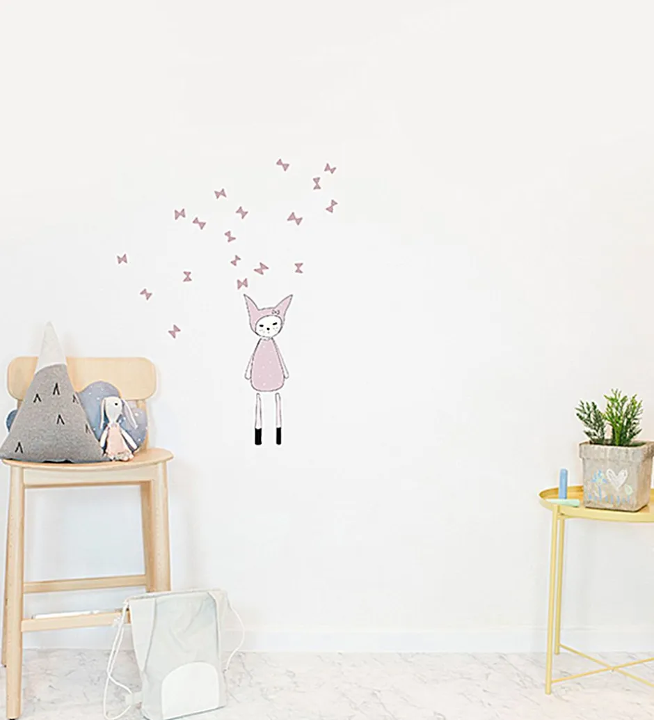 Wallsticker*Fabelab Wallstickers - Dreamy Friend Bunny - Lys Lilla m. Kanin