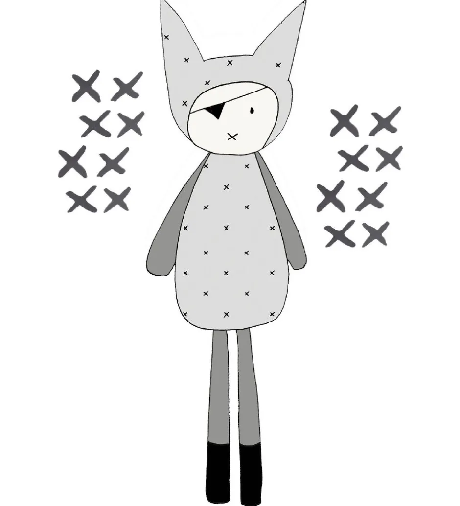 Wallsticker*Fabelab Wallstickers - Dreamy Friend Pirate - Grå m. Pirat