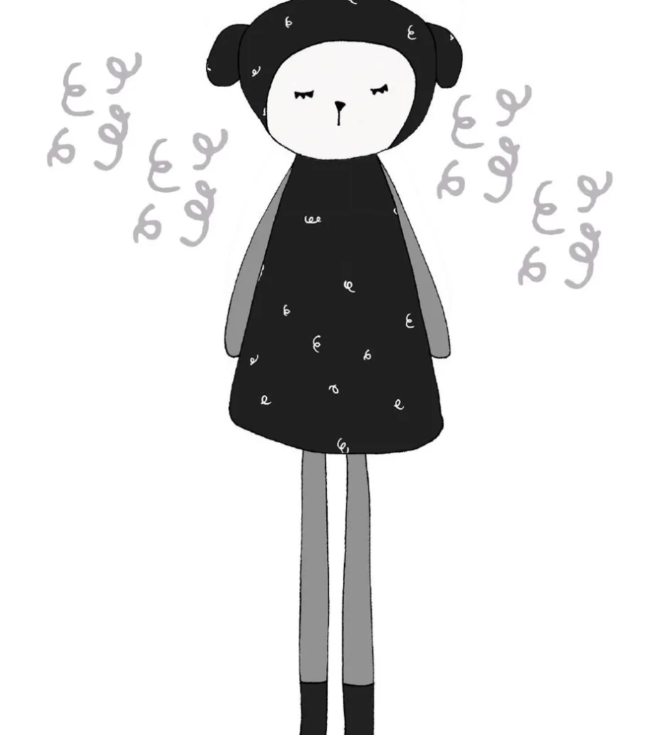 Wallsticker*Fabelab Wallstickers - Dreamy Friend Sheep - Sort m. Får