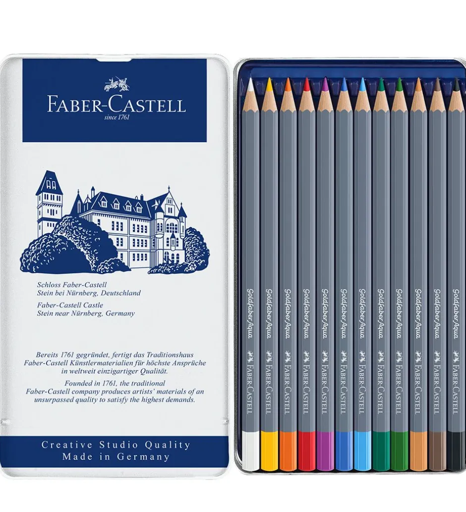Maling*Faber-Castell Farveblyanter - Goldfaber Akvarel - 12 stk - Multi