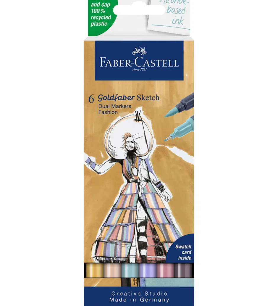 Tuscher Og Farver*Faber-Castell Tuscher - 6 Stk. - Goldfaber Sketch - Fashion
