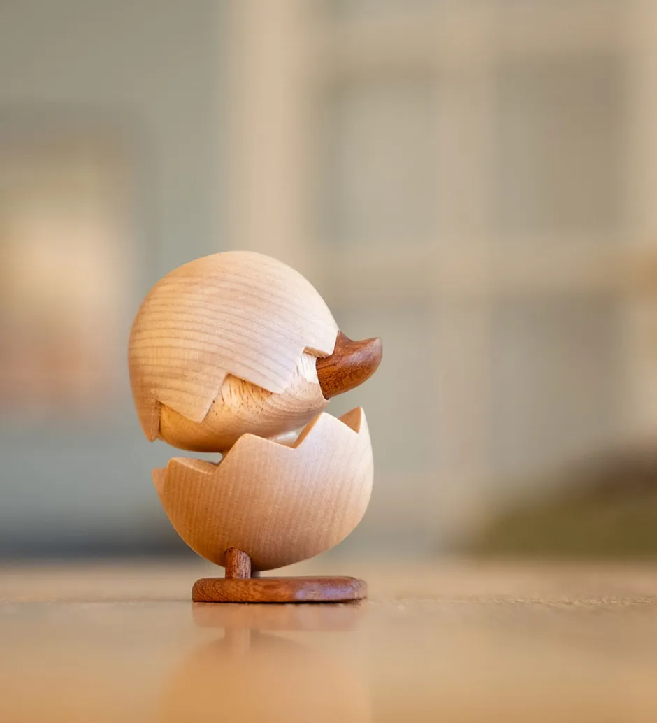 Pyntefigurer*FableWood H.C. Andersen - Den Grimme Ælling - 8 cm - Natur