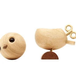 Pyntefigurer*FableWood H.C. Andersen - Nattergalen - 8 cm - Natur/Guld