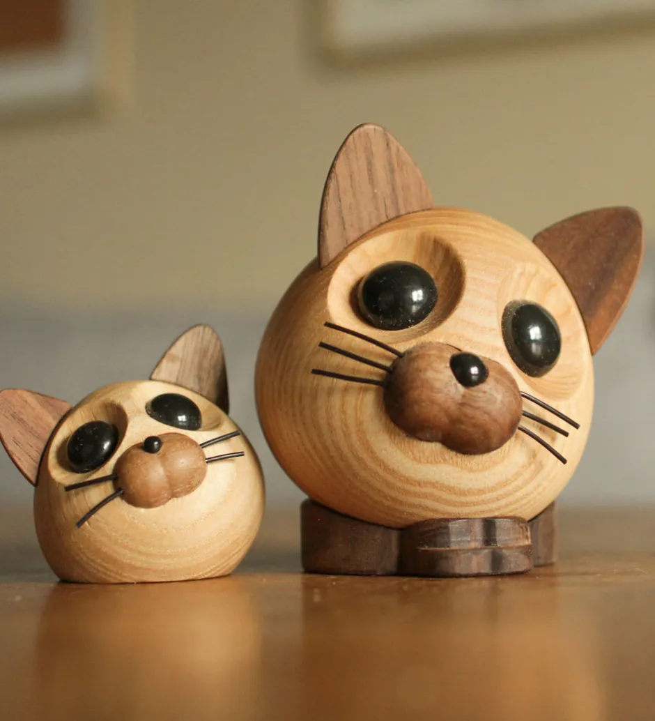 Pyntefigurer*FableWood Pick-Me-Up Kat - Felix - 9 cm - Natur