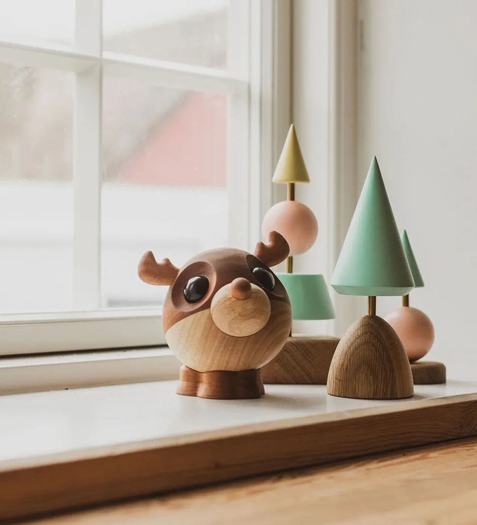 Pyntefigurer*FableWood Pick-Me-Up Rensdyr - Svend - 12 cm - Natur
