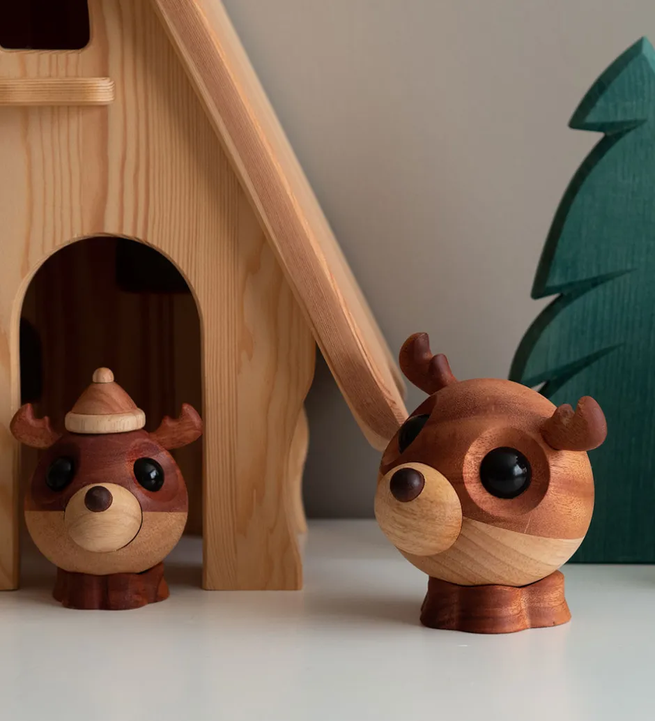 Pyntefigurer*FableWood Pick-Me-Up Rensdyr - Svend - 12 cm - Natur