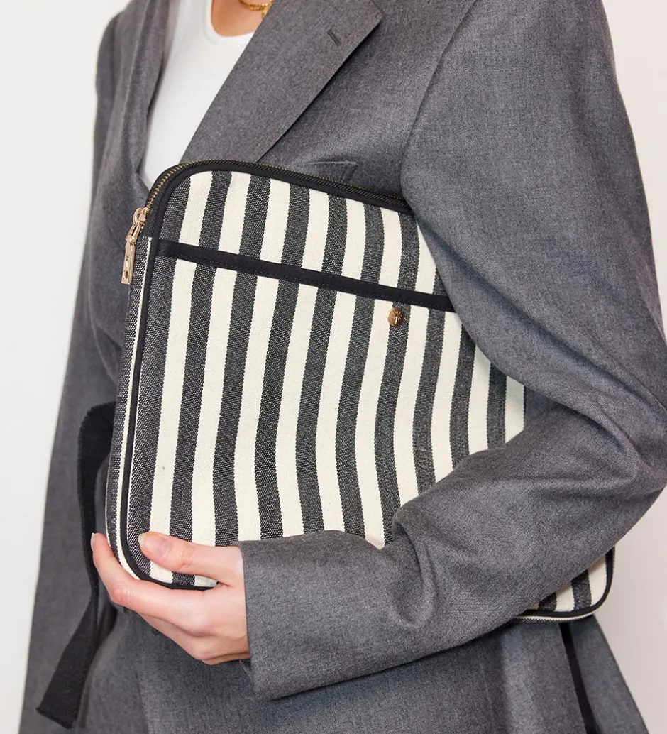 Fan Palm Sleeve - Strib - Cotton Stripe