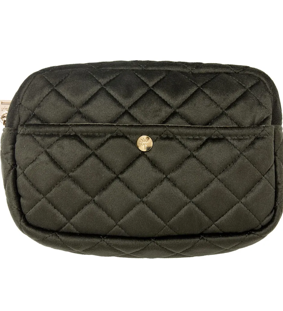 Toilettasker|Toilettasker*Fan Palm Toilettaske - Medium - Quiltet Velour - Palm Green