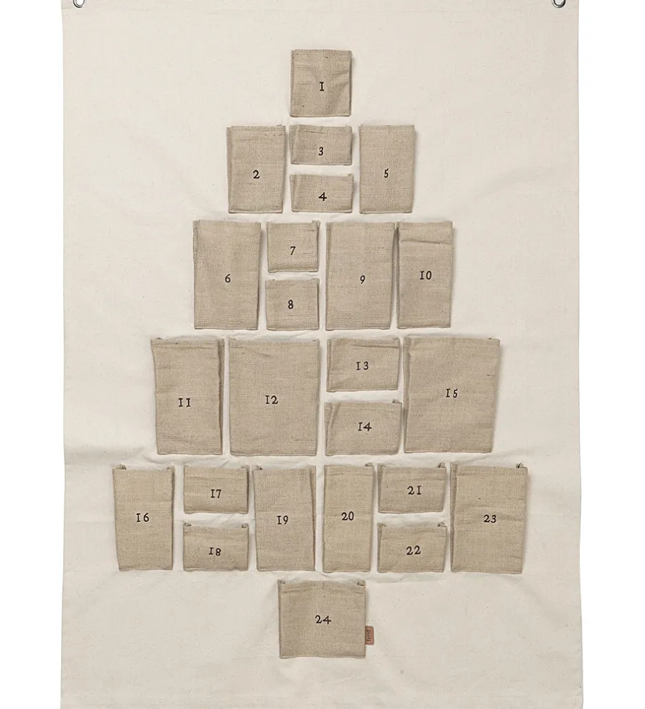 Julekalender*Ferm Living Julekalender - Pine - Maxi - Natural