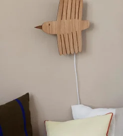 Væglamper*Ferm Living Lampe - Bird Lamp - Oiled Oak