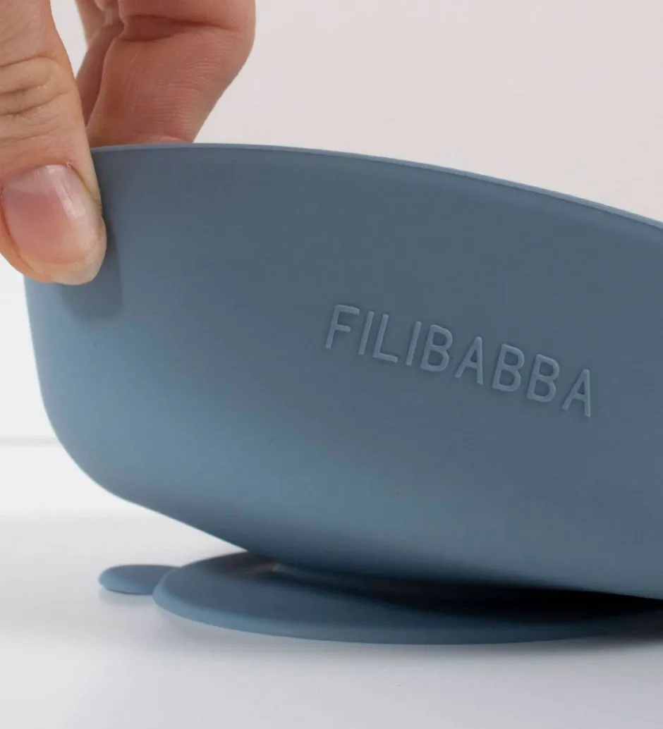 Skåle*Filibabba Skål - 2-pak - Silikone - Powder Blue