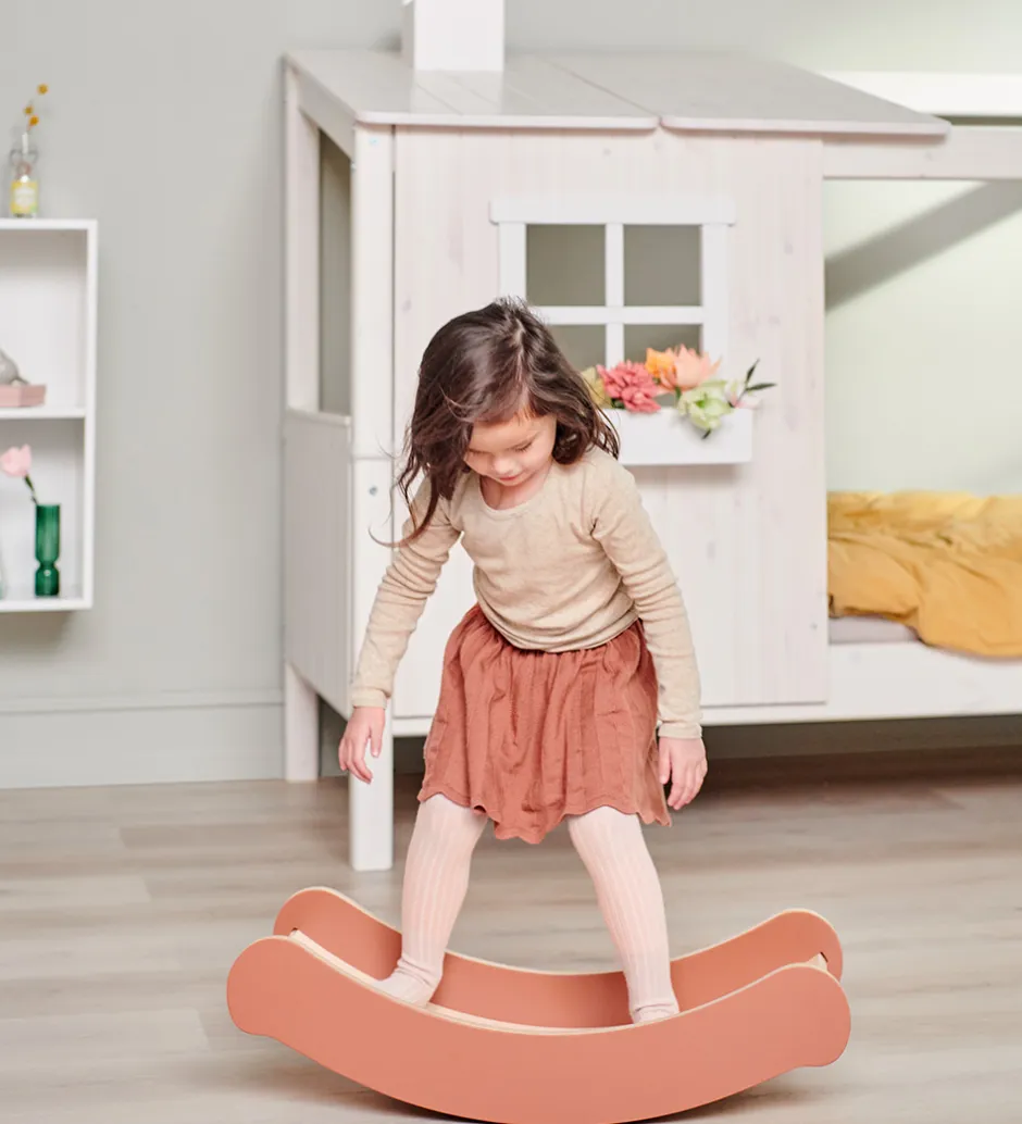 Motorisk Legetøj|Tumlemøbler*Flexa Balancebræt - Mini - Play - 68,7x31,1x18,3 cm - Blush