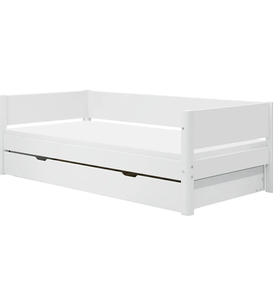Flexa Enkeltseng m. Udtræksfunktion - 210x101x66,5 cm - Hvid