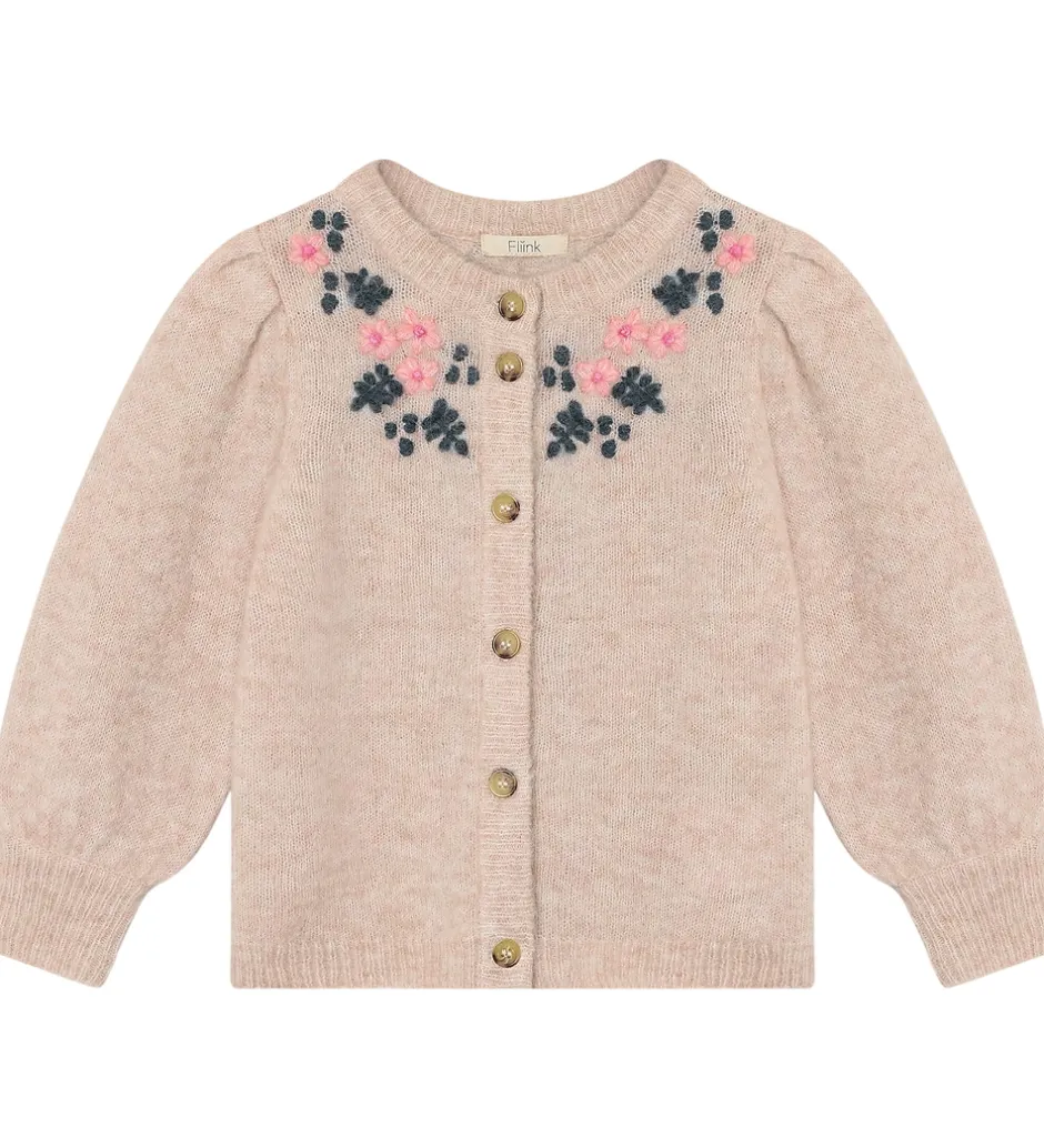 Børn Fliink Cardigan - Strik - Uld/Nylon - Star - Peach Whip