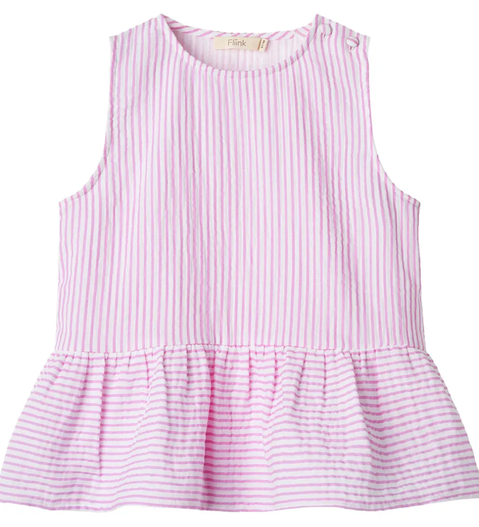 Toppe*Fliink Top - Ciao - Cloud Dancer/Pink Stripe