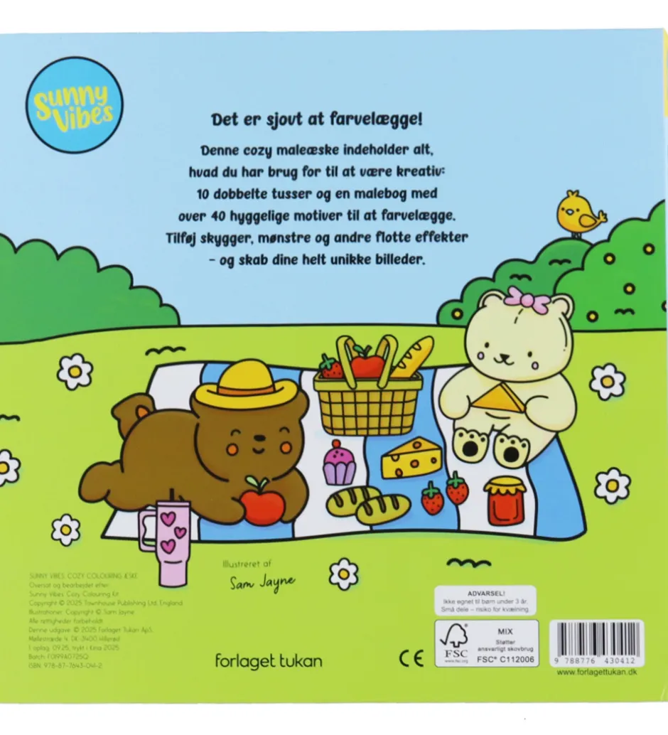 Bøger*Forlaget Tukan Malebog - Cozy Colouring - Sunny Vibes - DA