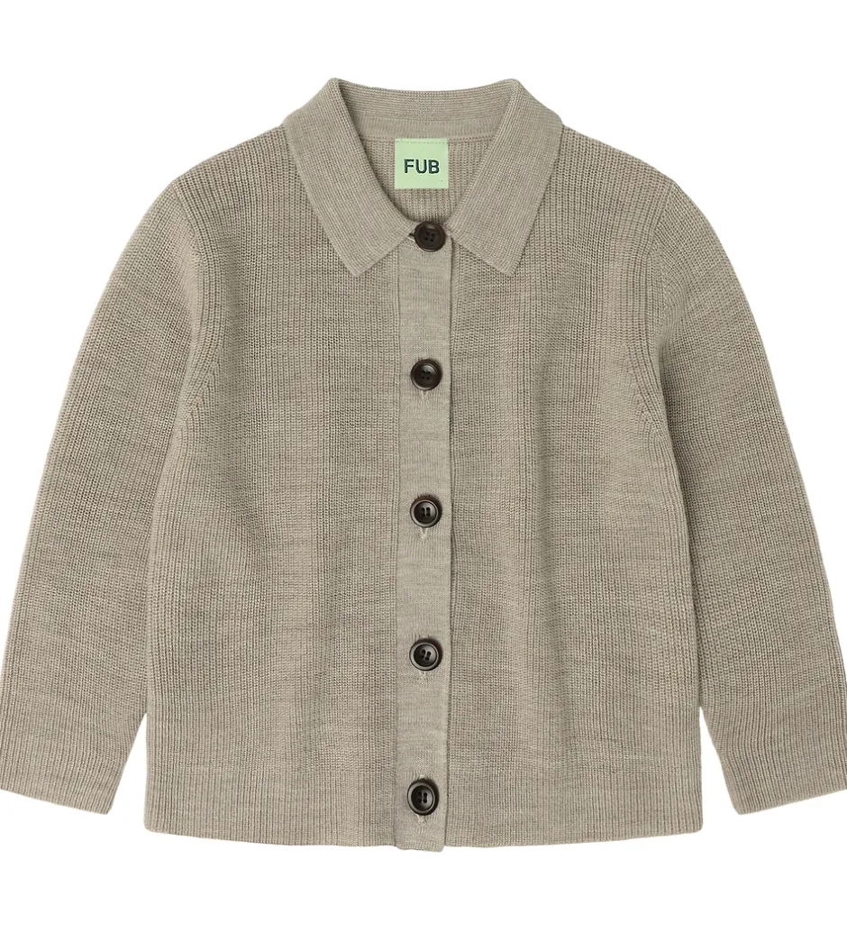 Børn FUB Cardigan - Strik - Uld - Oat Melange