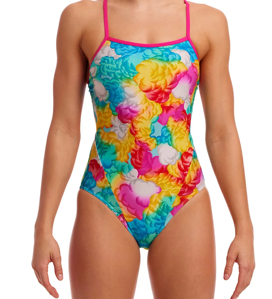 Svømmetøj*Funkita Badedragt - Single Strap - UV50+ - Cloudy Colours