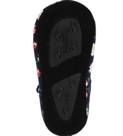 Fuzzies Ballerina Hjemmesko - Flora - Navy m. Blomster