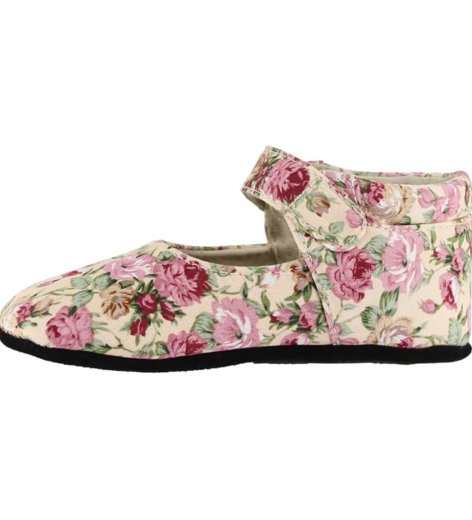 Fuzzies Ballerina Hjemmesko - Rosa - Pudder m. Blomster
