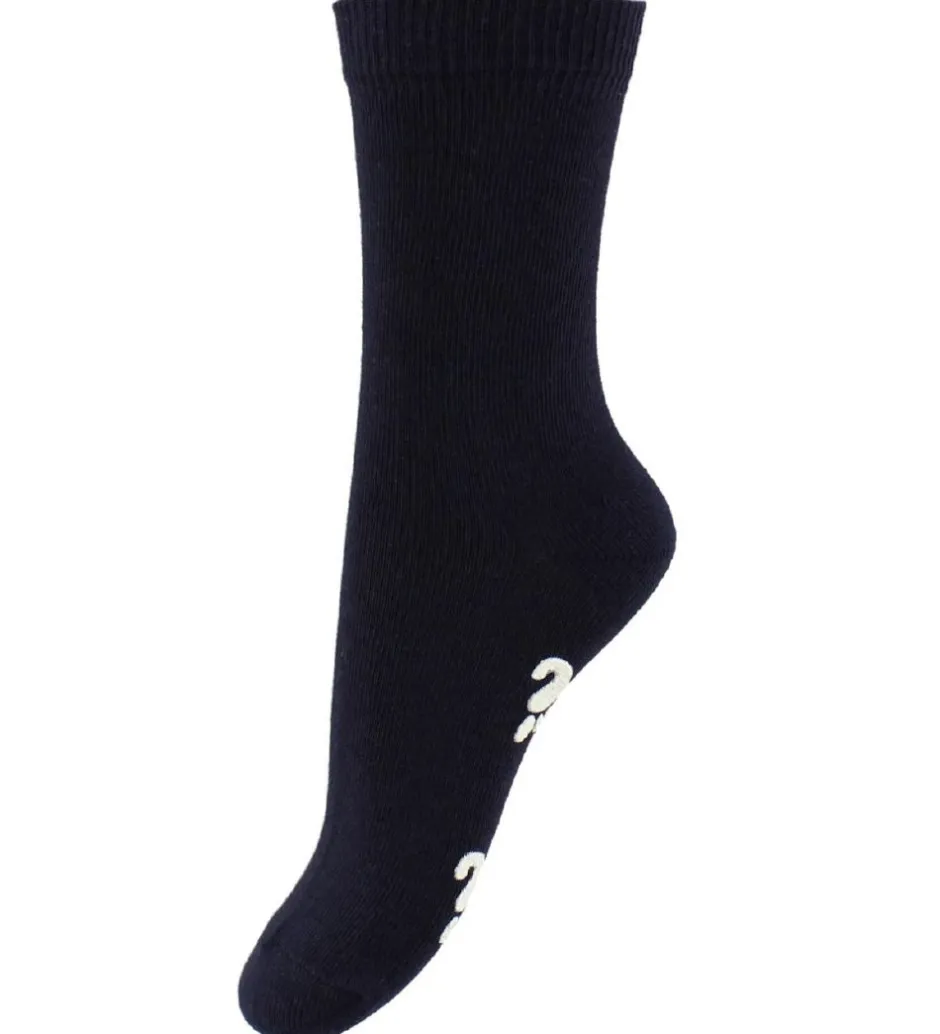 Børn Fuzzies Strømper m. Antiskrid - Navy
