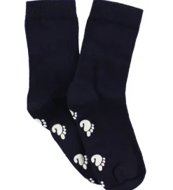 Børn Fuzzies Strømper m. Antiskrid - Navy
