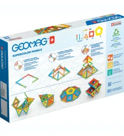 Magnetlegetøj*Geomag Magnetsæt - Supercolor Panels Recycled - 78 Dele