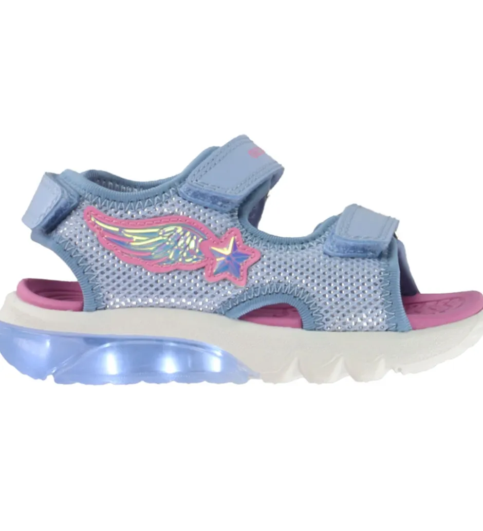 Blinkesko*Geox Sandaler m. lys - Ciberdron - Sky/Fuchsia