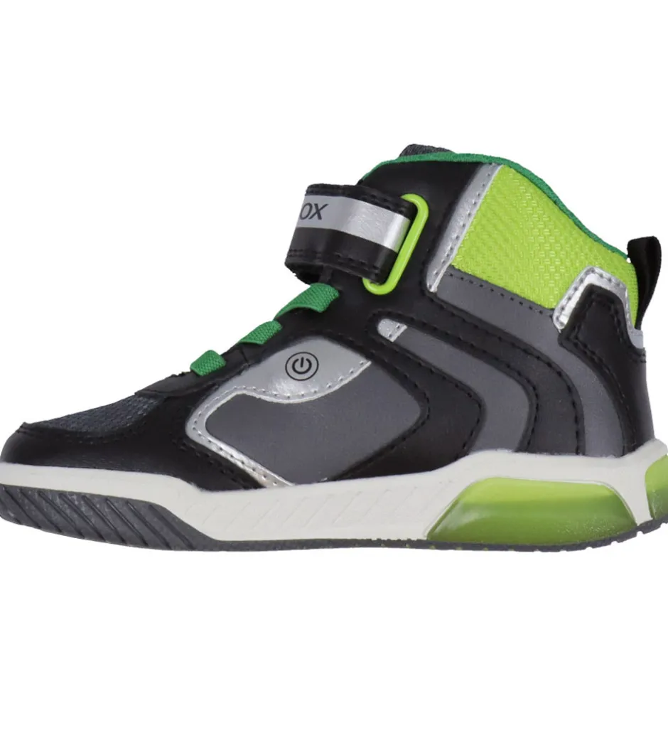 Geox Støvler m. Lys - J Inek B A - Sort/Lime
