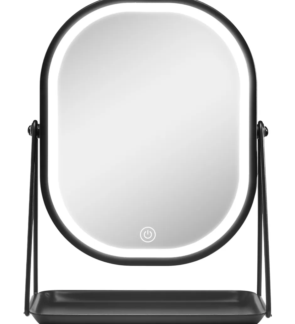 Gillian Jones Bordspejl - Oval - LED/Bakke - Sort